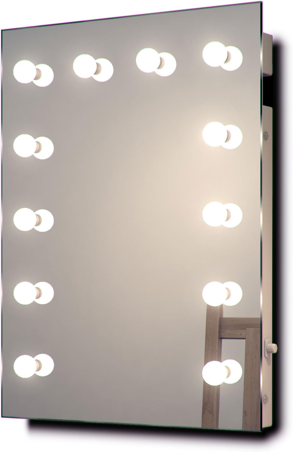 Diamond X Wallmount Hollywood Makeup Mirror with Daylight Dimmable LED k90CW