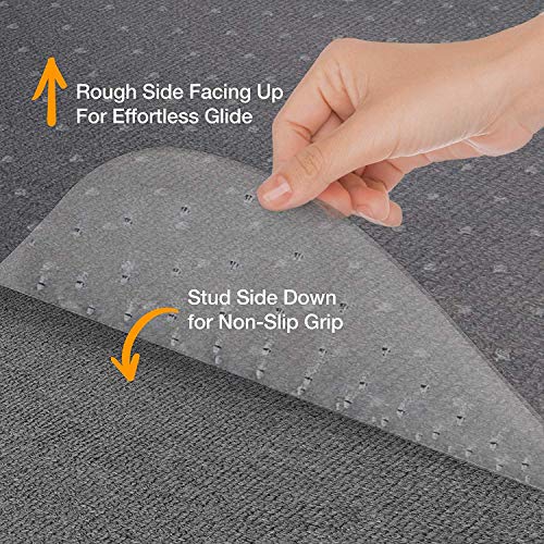 Henf 36" x 48" Transparent Office Chair Mat for Carpeted Floors, Clear Chair Mat with Lip for Carpet, PVC Matte Home-use Protective Mat