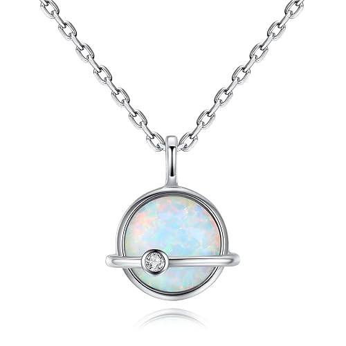 gemshadow weiß Opal Halskette 925 Sterling Silber Oktober Geburtsstein Schmuck für Frauen
