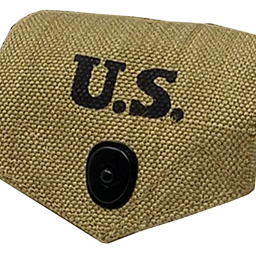 Ultimate Arms Gear BAR Browning Automatic Rifle M-1937 U.S. Military WWII Reproduction 6 Pocket Utility Pouch Cartridge Magazine Ammunition Rounds Ammo Tool Heavy Duty Canvas Waist Belt, Khaki Tan