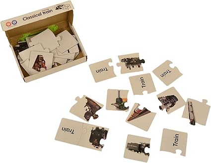 G4GIFT Attractive Floor Classical Jigsaw Puzzle Sets for Kids / Toddlers 10 Self-Correcting Puzzle Sets Introducing Basic More Letter Spelling Concepts (Pack of 1) (Multi) (Classical Train)