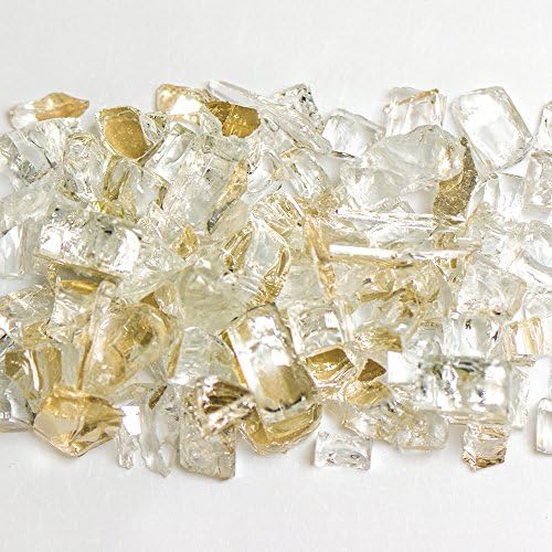 My Fireplace Glass - 10 Pound Terrazzo Chip Fireplace Glass - Size 2, 1/4 - 3/8 Inch, Clear Reflective