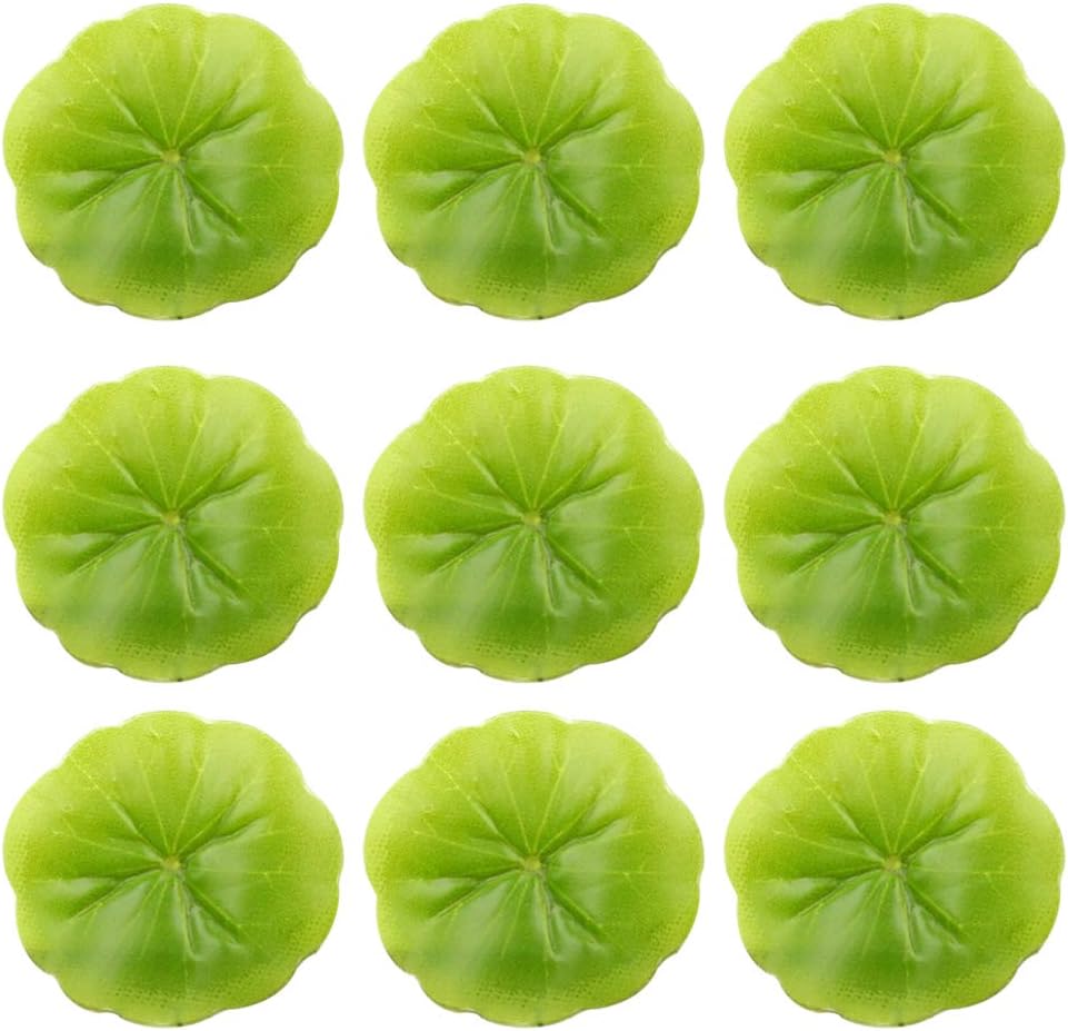 PRETYZOOM 30pcs Artificial Floating Lotus Leaves Water Lily Pads Ornaments for Fish Tank Aquarium Pond Decorations 6cm