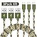 Vanzon xi-177-cable Long Nylon Braided High Speed USB to Micro USB Charging Cables Samsung Fast Charger Android Cord for Samsung Galaxy S7 Edge/S6/S4, Note 5/4, Nexus Camouflage - 3 Piece - Green