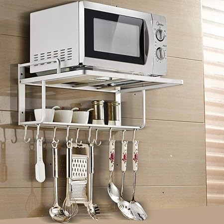 WOYQS 2 Capas De Aleación De Aluminio Estantes Microondas - Cocina ...