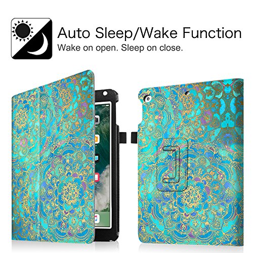 Fintie New iPad 9.7 Inch 2017 / iPad Air 2 / iPad Air Case - [Corner Protection] Premium PU Leather Folio Smart Cover w/ Auto Sleep / Wake for iPad 9.7 In 2017 Release, iPad Air 1 2, Shades of Blue