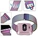 Vancle Metal Band Compatible with Fitbit Versa Bands, Stainless Steel Milanese Mesh Loop Metal Replacement Wristbands with Magnet Lock for Fitbit Versa (Rainbow, Large)