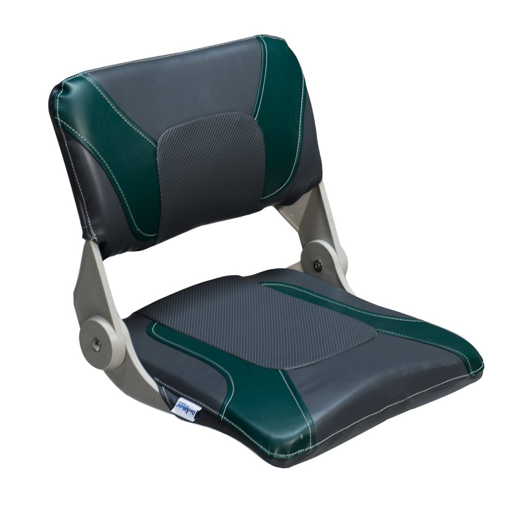 DeckMate Compact Folding Fishing Seat (Charcoal & Green) Tunis Landing