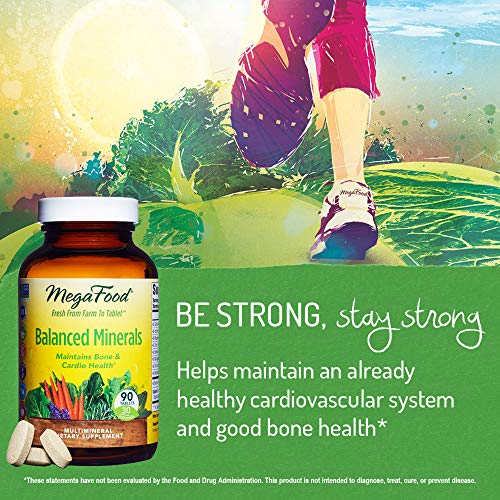 MegaFood - Balanced Minerals, Promotes Bone Development, Heart Health, Muscle Function, and Metabolism with Organic Herbs, Vegetarian, Gluten-Free, Non-GMO, 90 Tablets (FFP)