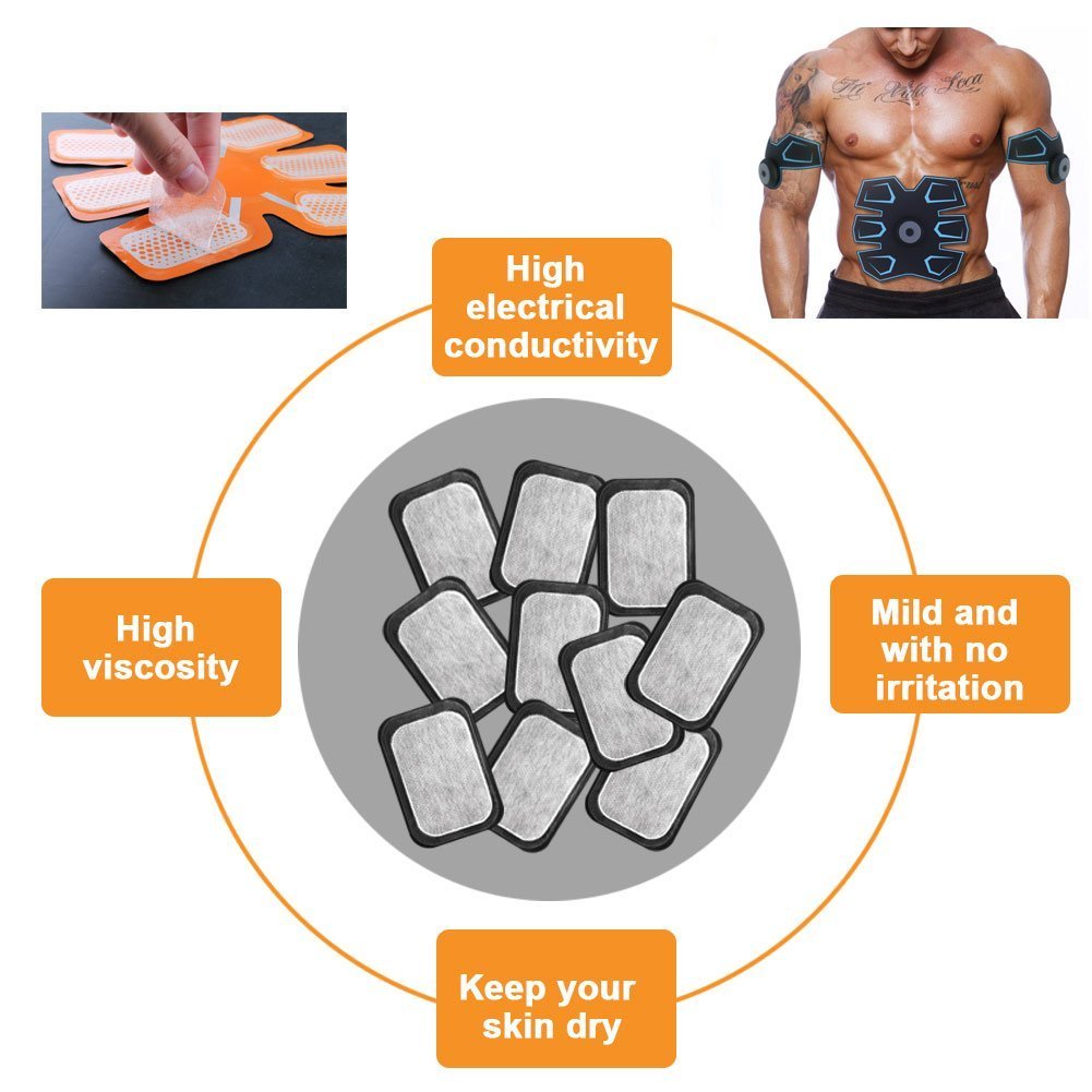 EMS Gel Pad AEDU Abs Trainer Ersatzpad Elektroden Pads für Elektrostimulation und Muskelaufbau 20 Stücke, passen zu allen EMS Trainingsgerät