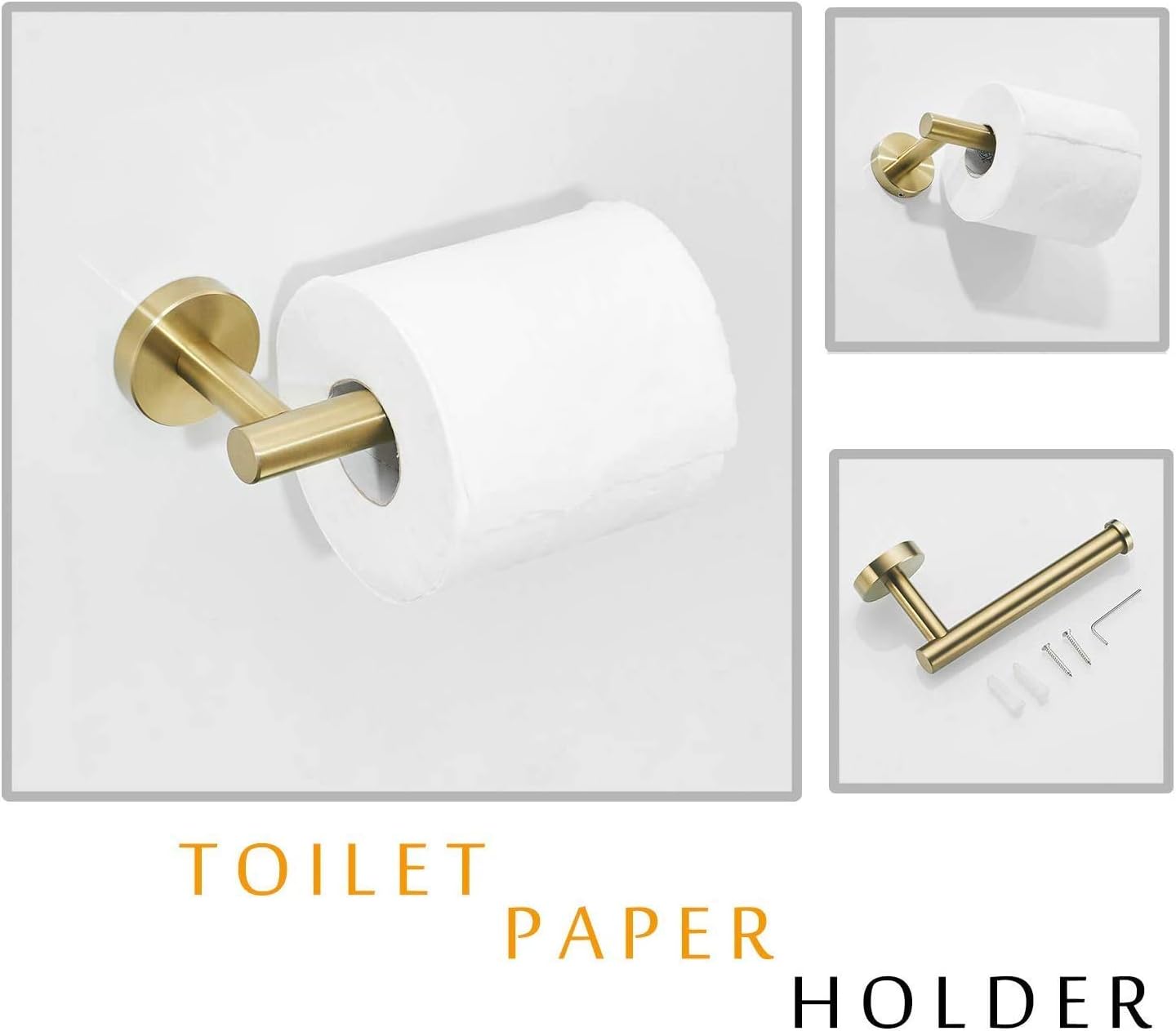 YUET Gold Bathroom Accessories Accessory Bars Set Hand Towel Holders Ring Rails For Bathrooms SUS 304 Stainless Steel Hardware Wall Mounted Rack - Image 3