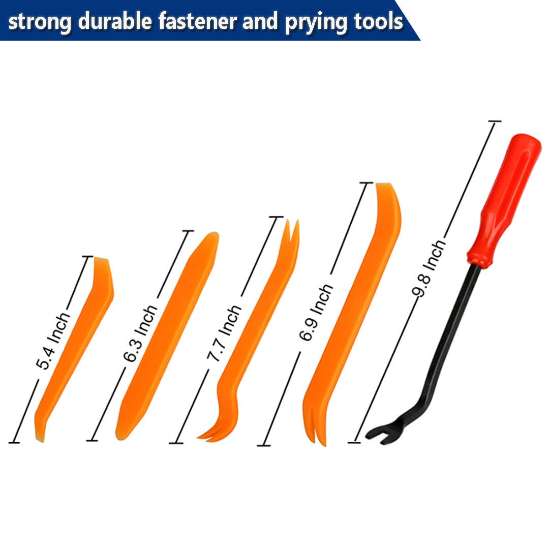 Aebitsry 445Pcs Car Retainer Clip with Fastener Remover Kit, 18 Most Popular Sizes Auto Fender and Bumper Fittings Push Clips, 5Pcs Fastener Remover, 5Pcs Reusable Cable Ties, 20Pcs Sponge Cushion