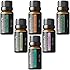 Onepure Aromatherapy Essential Oils Gift Set, 6 Bottles/10ml each, 100% Pure (Lavender, Tea Tree, Eucalyptus, Lemongrass, Sweet Orange, Peppermint)