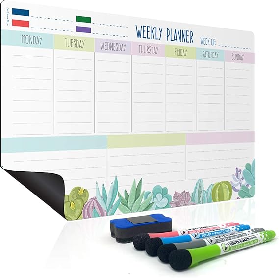Weekly Whiteboard Planner Family Weekly Planner & Meal Planner Board