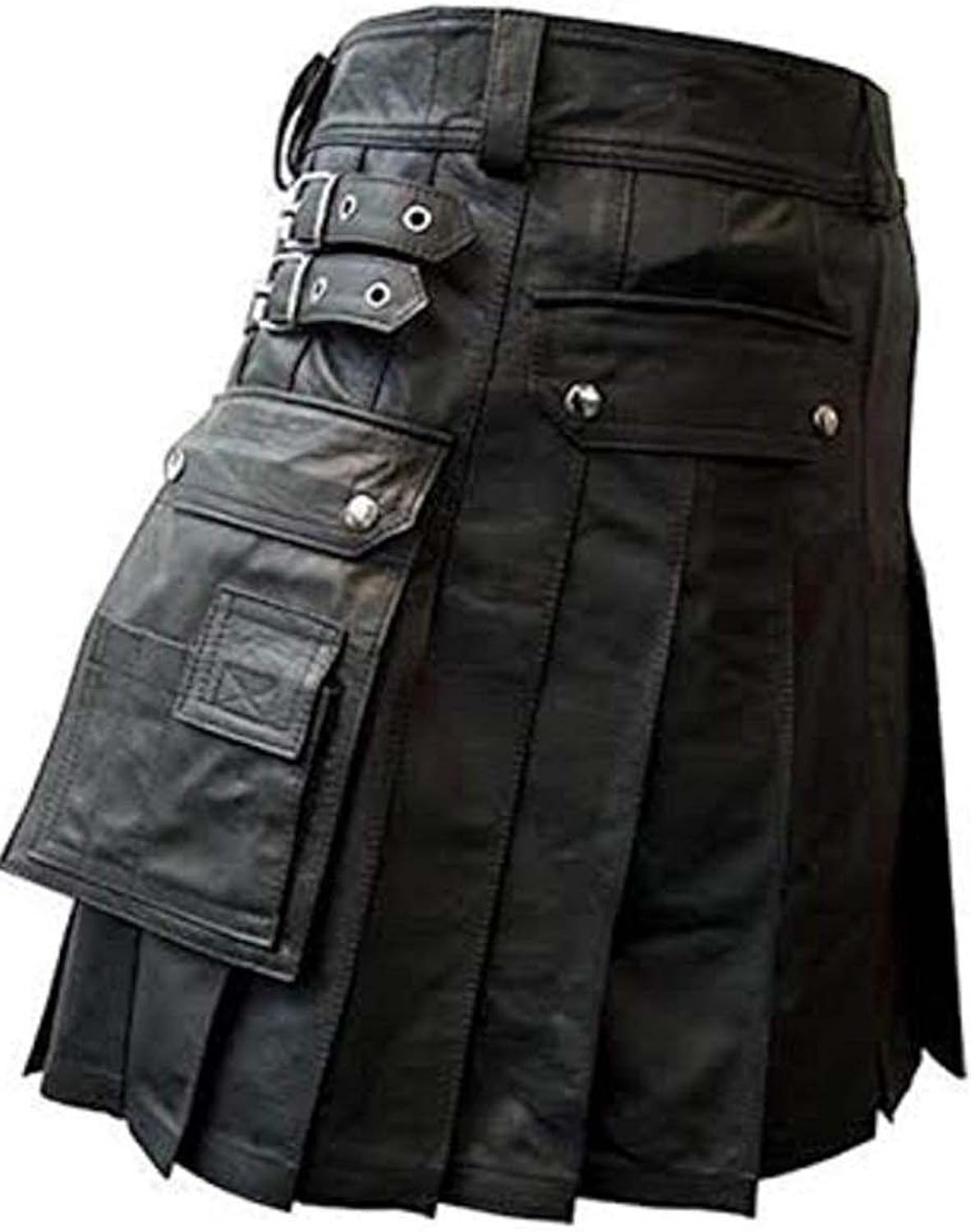 black leather kilt