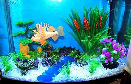 Alwaysuc Pavilion Tree Fish Tank Decoration Aquarium Ornament Poly Resin Bridge Landscape Decor Fish Tank Ornaments - Thumbnail 5