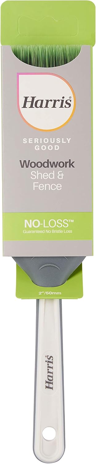 Harris Seriously Good Shed & Fence NO-LOSS Woodwork Paint Brush, 2", White, 2" Paint Brush