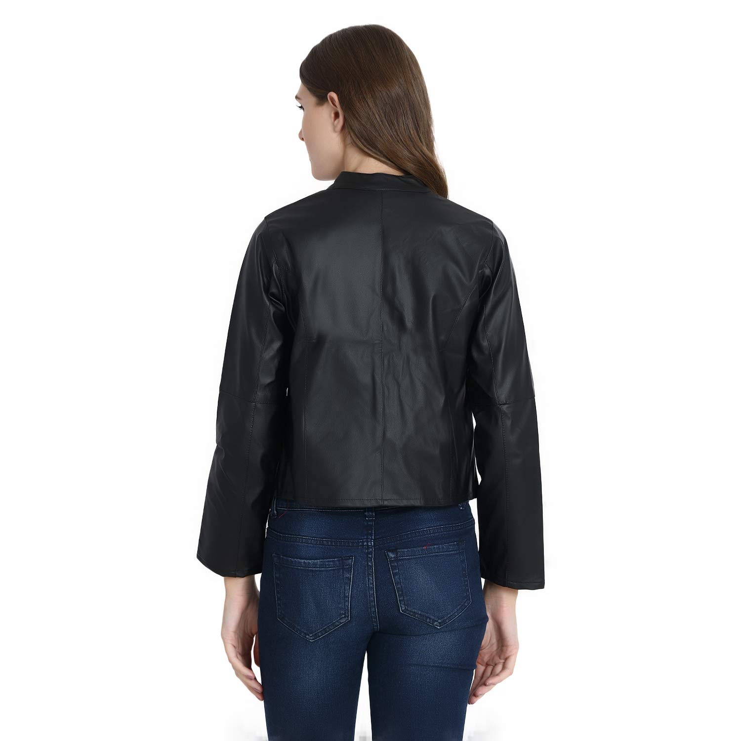 raabta world italian beige faux leather jacket