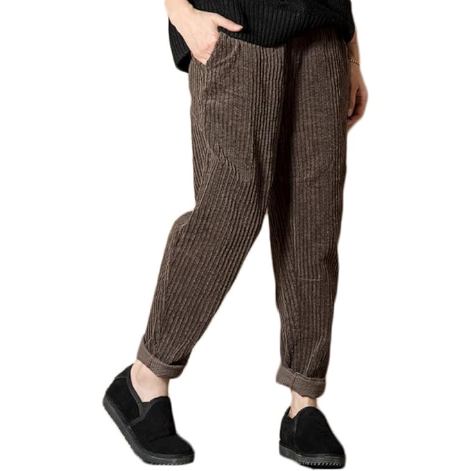 Himifashion Frauen - Herbst/Winter Casual Cordhose Hose mit Taschen und größe
