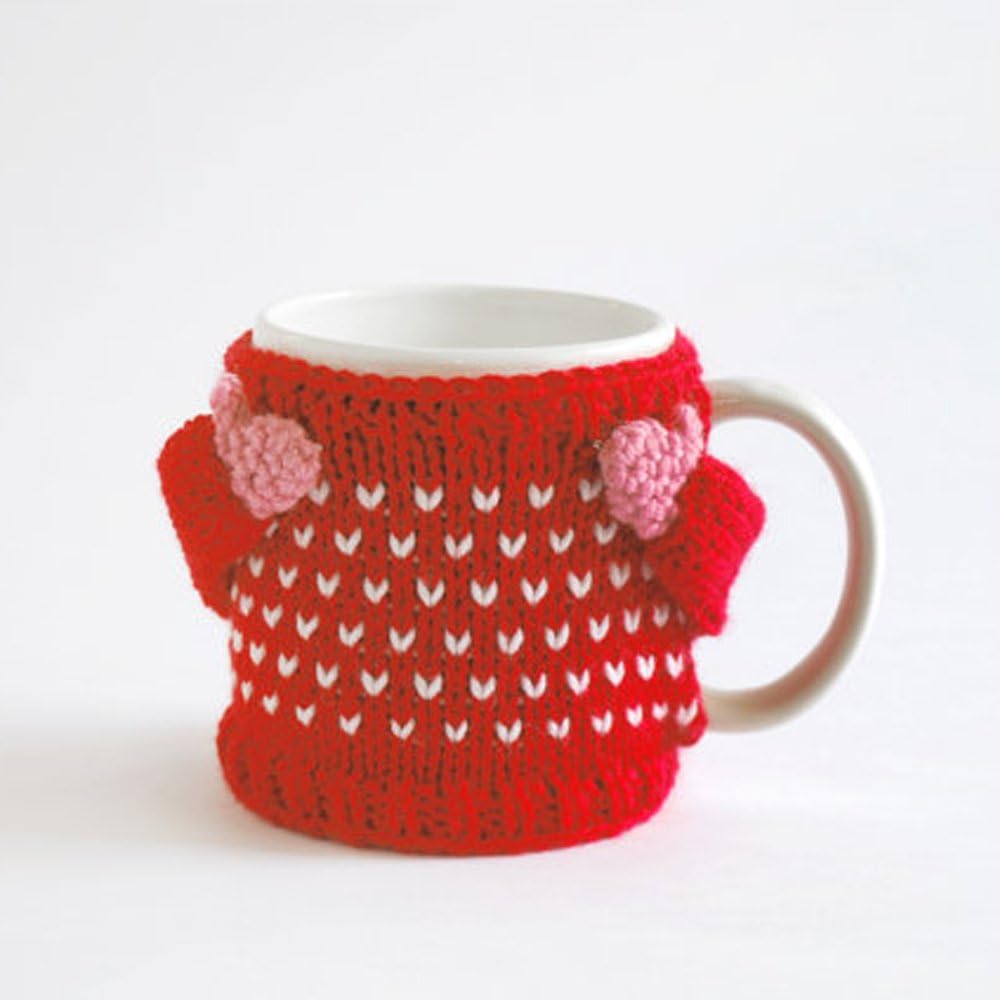 Hacookies,Handcraft Crochet Cozy Reusable Handmade Sweater Sleeve with Arms Ceramic Coffee Mugs Eco-friendly Tea Mug Warm and Soft Drink Cup with Heat Insulation Cup Covers