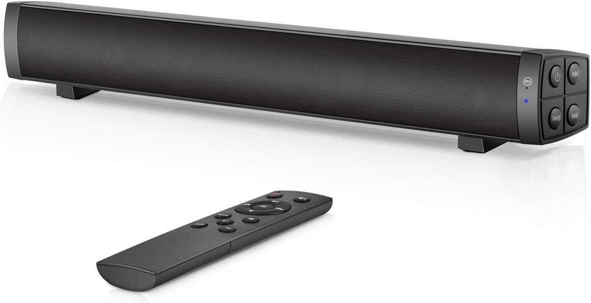 PC Soundbar, 17Inch Bluetooth Sound Bar with Remote Control, Stereo