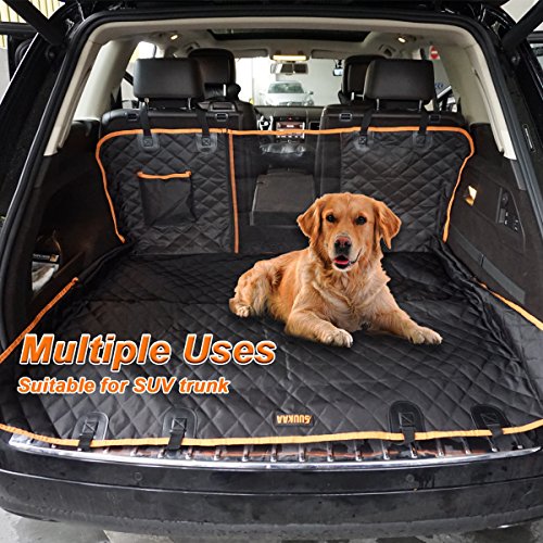 SUUKAA Durable 900D Oxford Cloth Dog Seat Cover for Back Seat,Middle Zipper,Visual Mesh Window,Door Protection,Waterproof,for Car SUV Truck