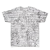 ComputerGear Music Notes T Shirt Musical Score Adult Cotton Men Women Tee, XL White