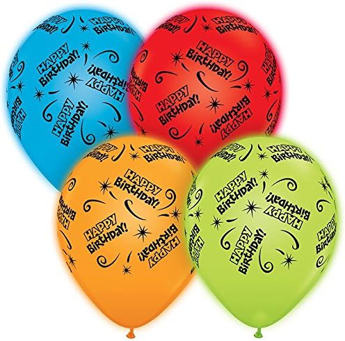 Pioneer National Latex Qualatex Q-Lite LED Light up Latex Party Pack Birthday (24 Balloons) Supplies, Pastel, 10"