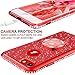 OCYCLONE Cute iPhone 8 Case, Cute iPhone 7 Case, Glitter Luxury Bling Diamond Rhinestone Bumper with Ring Grip Kickstand Protective Thin Girly Red iPhone 8 Case/iPhone 7 Case for Women Girl - Red