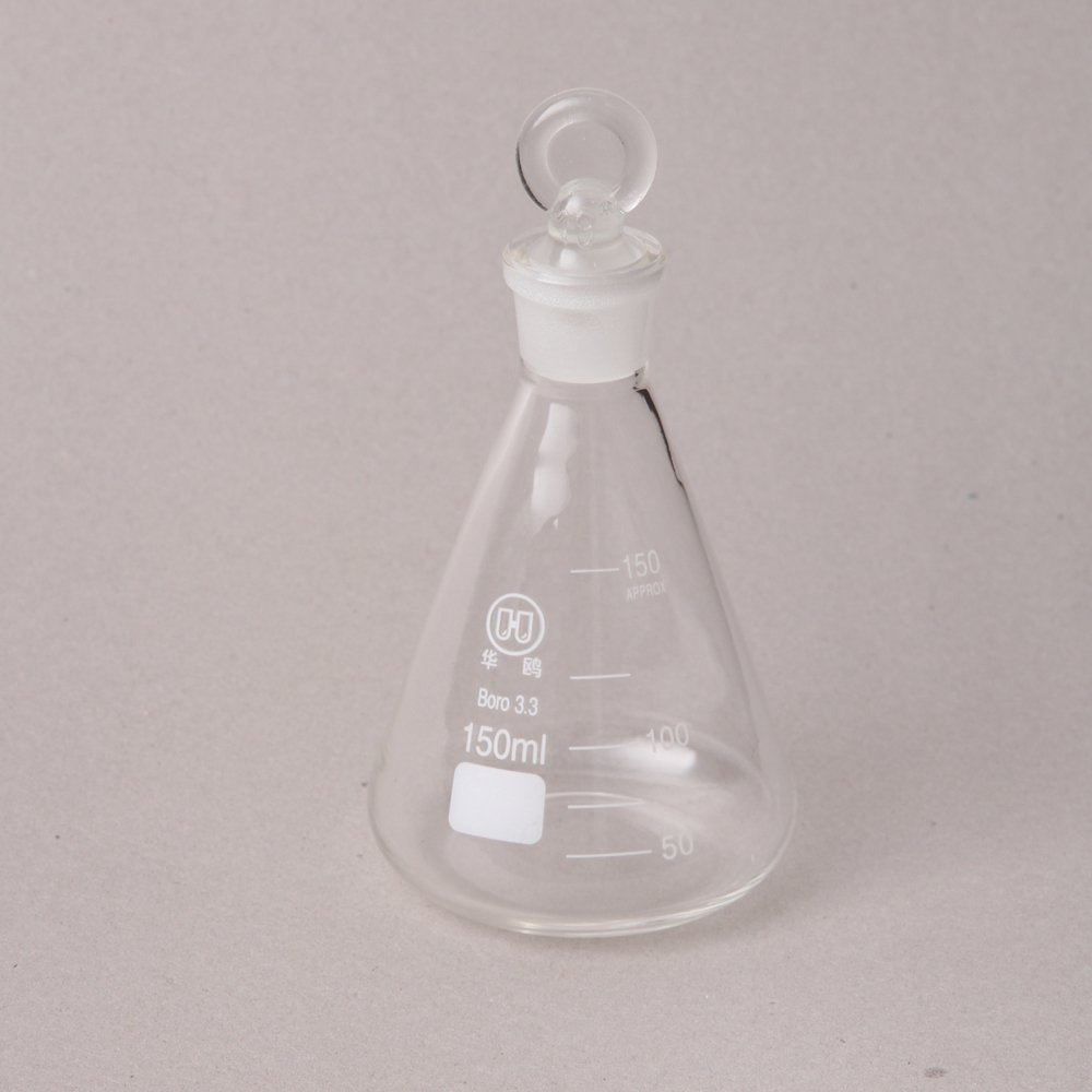 Huaou 150ml Conical Flask With Ground In Glass Stopper Pack Of 3 Amazon Com Industrial Scientific
