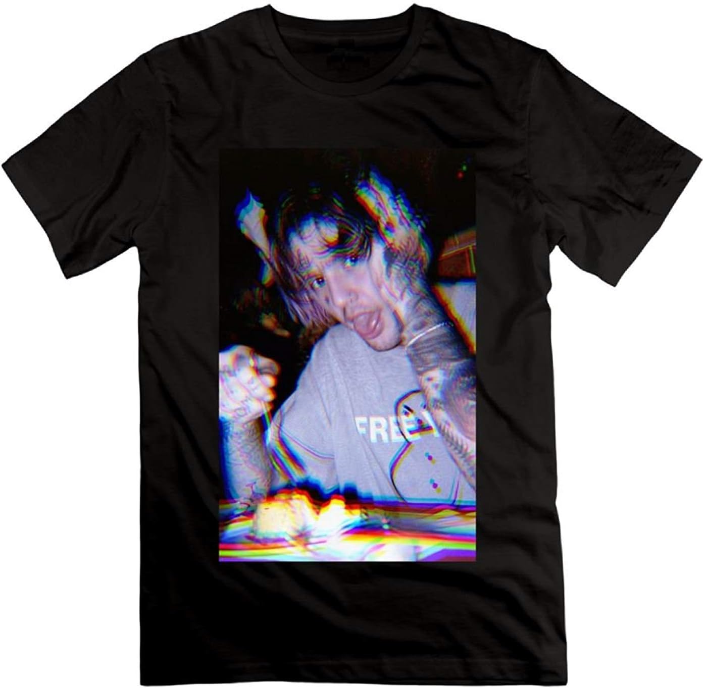HIP-HOP RAP LIL PEEP Men's Short Sleeve T-shirt (M, Black)
