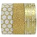 Wrapables Gold Treasure Japanese Washi Masking Tape (Set of 3), 5M L x 15mm W