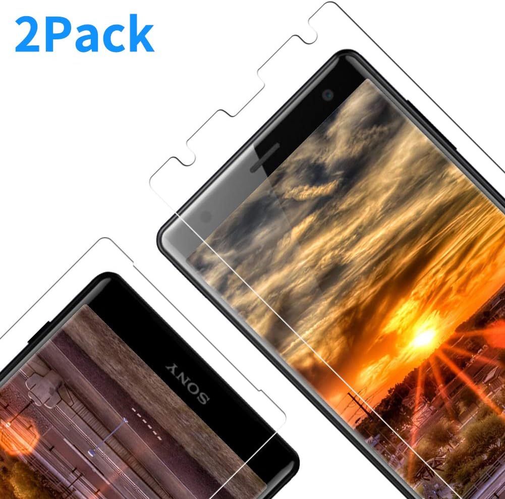 Vkaiy Screen Protector for Sony Xperia XZ2, [HD Clear][High Sensitive][Case Friendly] Tempered Glass Film for Sony Xperia XZ2, 2 Pack