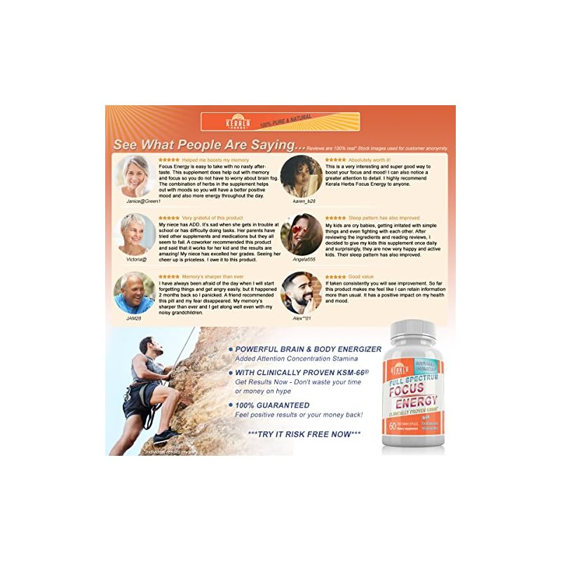 Focus Energy Pills Max Dose KSM66 Organic ASHWAGANDHA