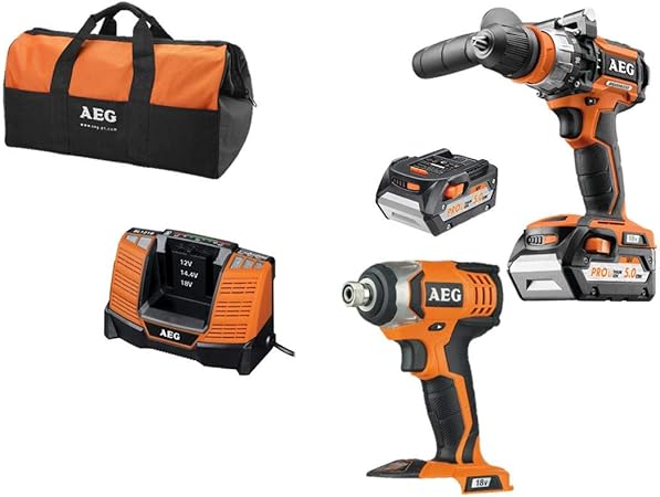 Pack Perceuse A Percussion Brushless Aeg 18v Bsb18cbl Visseuse A Chocs 18v Bss18c 0 2 Batteries 5 0 Ah Chargeur Jp18nli 502b Amazon Fr Bricolage