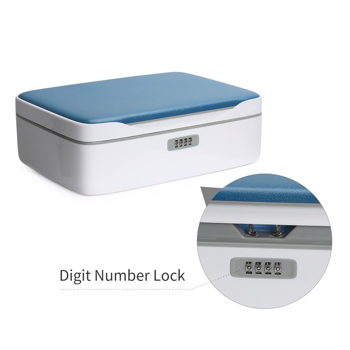 Jewellery Box Organizer Locable Storage Case Drawer 2 Layers Holder Cabinet Combination Necklace Earrings Expensive Display Cases,Blue (Blue)