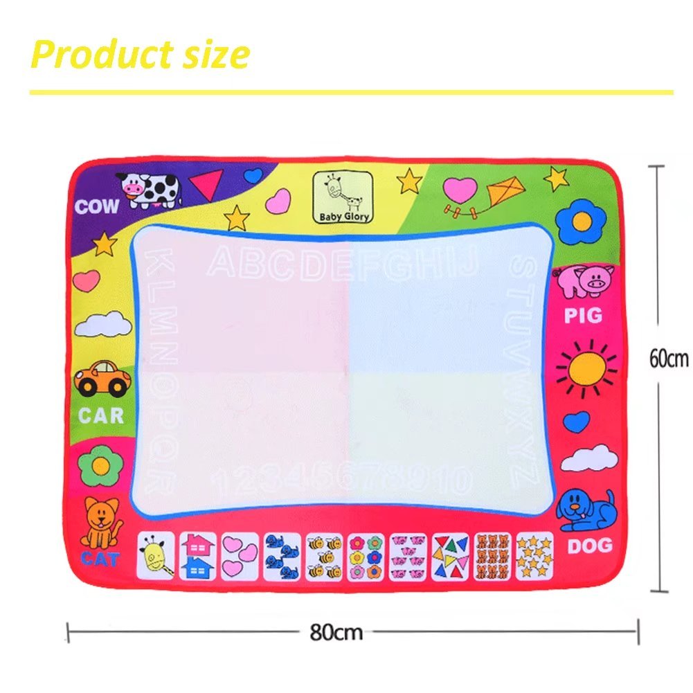 Aqua Doodle Mat, Large Magic Water Drawing Painting Writing Mat Pad Board, 2 Pen Develop Intelligence Sketch Learning Toy Gift for Boys Girls Toddlers Kids Children 4 Color 31.5 X 23.6 Inches
