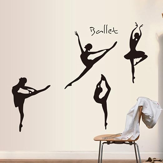 title=Balletto Girl adesivi murali per Camera da letto Soggiorno Studio di danza