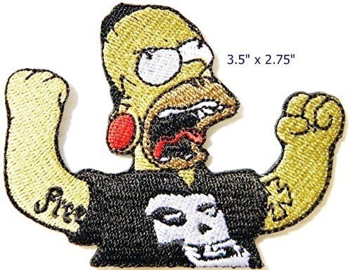 Simpson Misfits Skull Rock Comics Cartoon Logo Punk Rock Heavy Metal Music Band Jacket shirt hat blanket backpack T shirt Patch