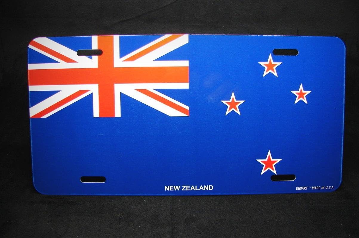 New Zealand Flag Metal Novelty License Plate Tag for Cars for Home/Man Cave Decor by PrettyMerchant