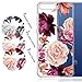BAISRKE Huawei Y6 2018 Case, Honor 7A Case with Flowers Slim Shockproof Clear Floral Pattern Soft Flexible TPU Back Cove for Huawei Y6 2018 /Honor 7A/Y6 Prime 2018 [Purple Pink]
