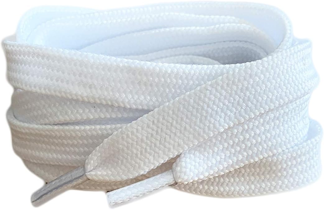 White Coloured Smart Laces® Flat Trainer Shoe laces ideal replacement