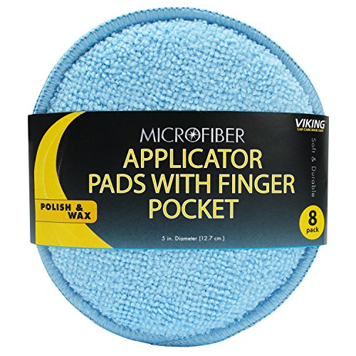 Viking Car Care 426201 Blue 8 Microfiber Applicator Pads with Finger Pockets, 8 Pack - Thumbnail 6