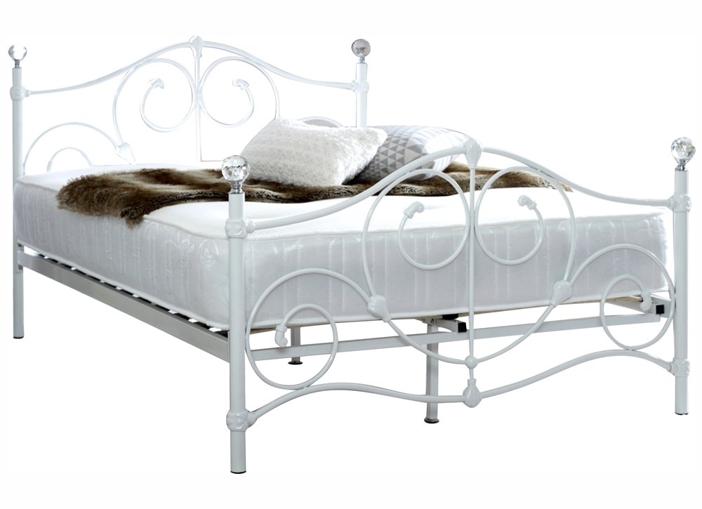 Marco de cama de metal blanco Madrid de 1,2 m: Amazon.es: Hogar