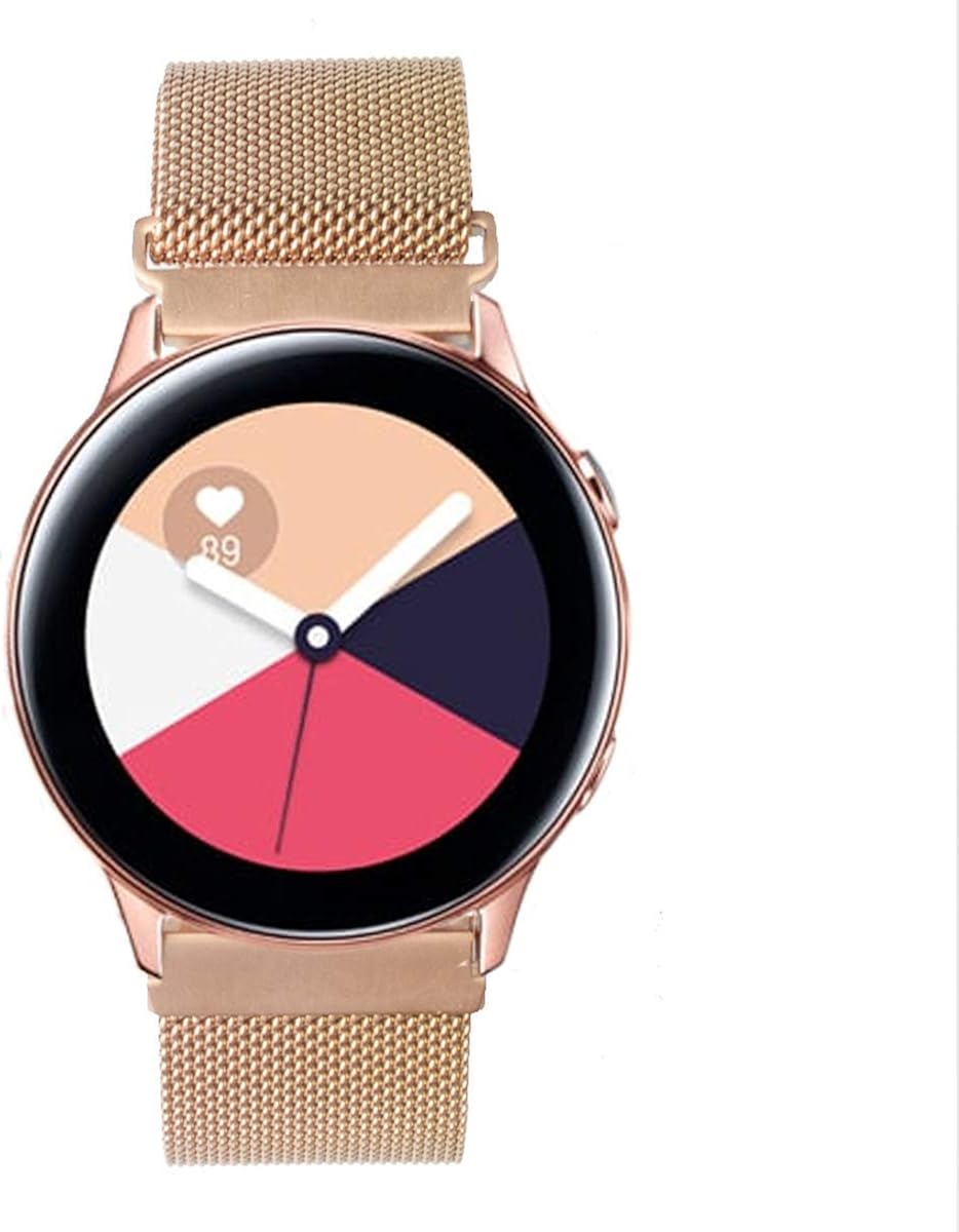Amazon Com Goseth Compatible With Samsung Galaxy Watch Active 40mm Bands Active2 44mm Bands 20mm Mesh Stainless Steel Strap For Galaxy Watch Active Active2 Rose Gold Clothing