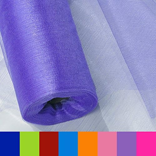 Sheer Crystal Organza Fabric For Wedding or Party Decoration Width 28" 50Yards/Roll Light Purple