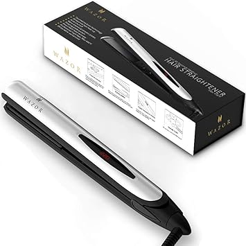 Wazor Hair Straightener And Curler Professional Ceramic 2 In 1 Flat Iron Instant Heat Up With Automatic Shut Off60 Minand Digital Lcd Display