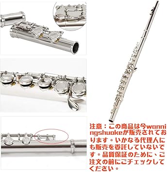 Amazon Co Jp Shengshou フルート16穴 Eキー C調 ニッケルめっき シルバー 楽器 初心者 楽器検定 プロの演奏 銅 鉛フリー 音楽