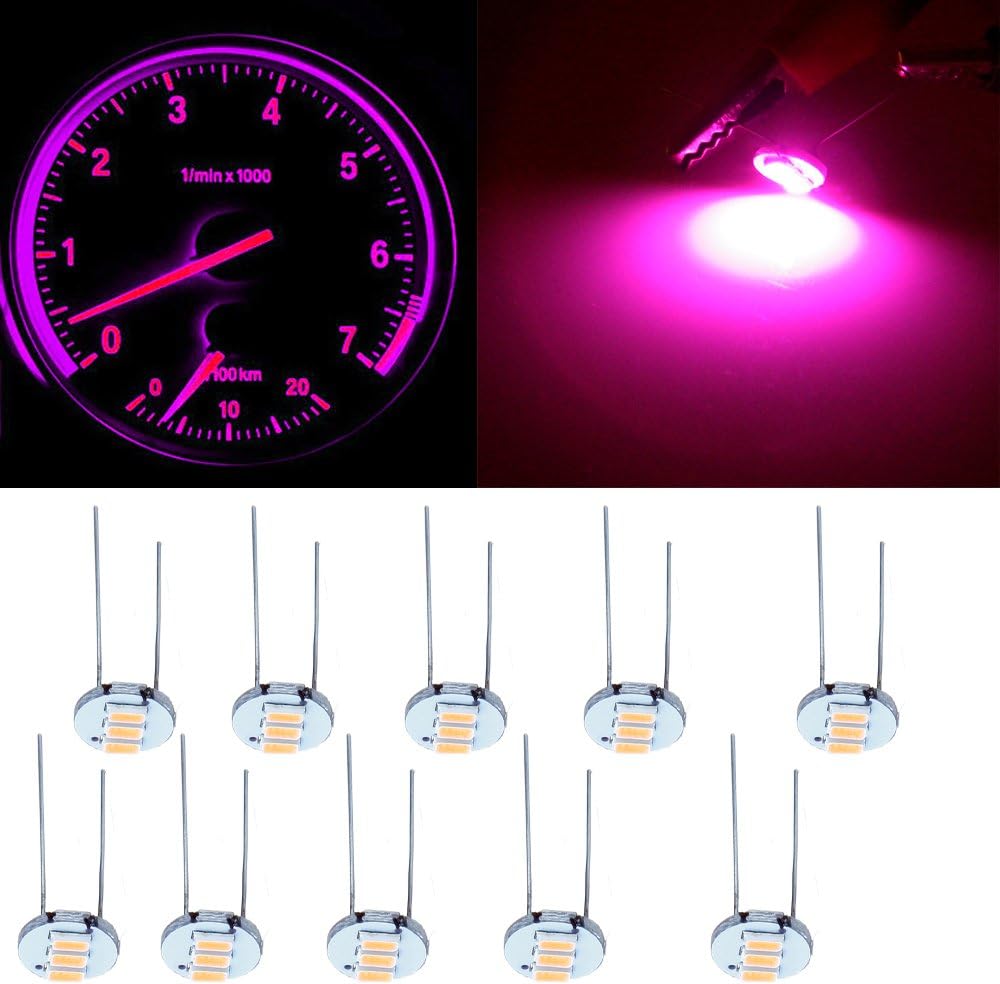 ECCPP 4.7MM Mini Bulbs with 3Pcs LED Chips for Gauge Cluster Instrument Panel Dash Backlight Bulbs,10Pcs Purple
