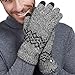LETHMIK Wool Lined Knit Gloves Warm Winter Mens 3 Touchscreen Fingers for SmartPhones Black